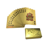 55PcsSet Gold Foil Waterproof Plastic Playing Pokers Pack