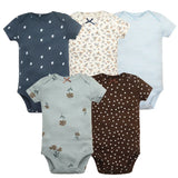 5PCS/Lot Baby Boys Girls Bodysuits 100% Cotton Short