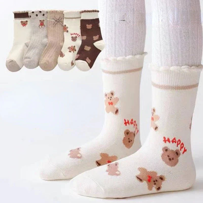 5Pairs Children Socks Cotton Boy Girl Baby Infant
