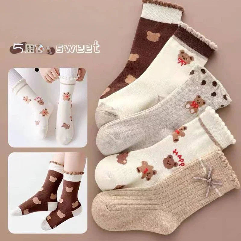 5Pairs Children Socks Cotton Boy Girl Baby Infant