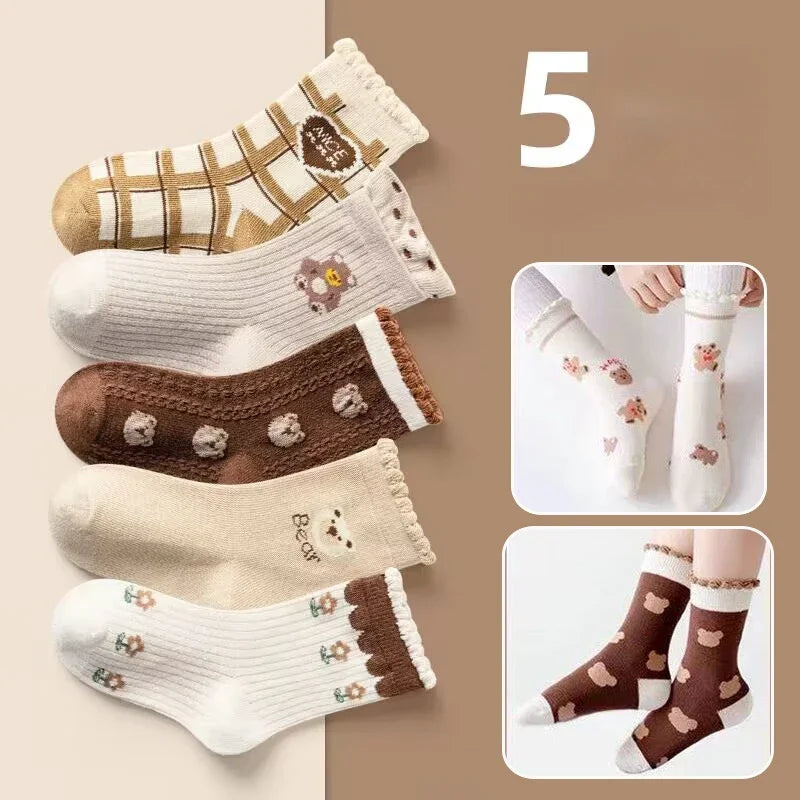 5Pairs Children Socks Cotton Boy Girl Baby Infant