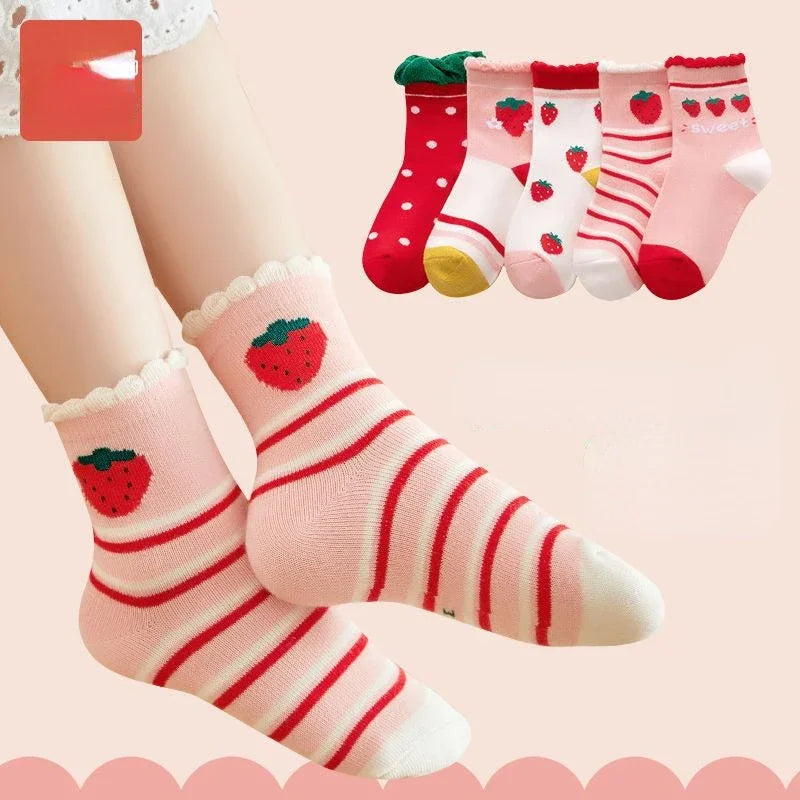 5Pairs Children Socks Cotton Boy Girl Baby Infant