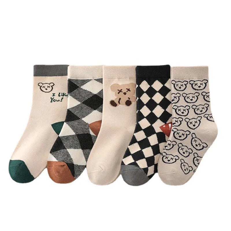 5Pairs/Lot Cute Cartoon Baby Socks Spring Autumn Casual