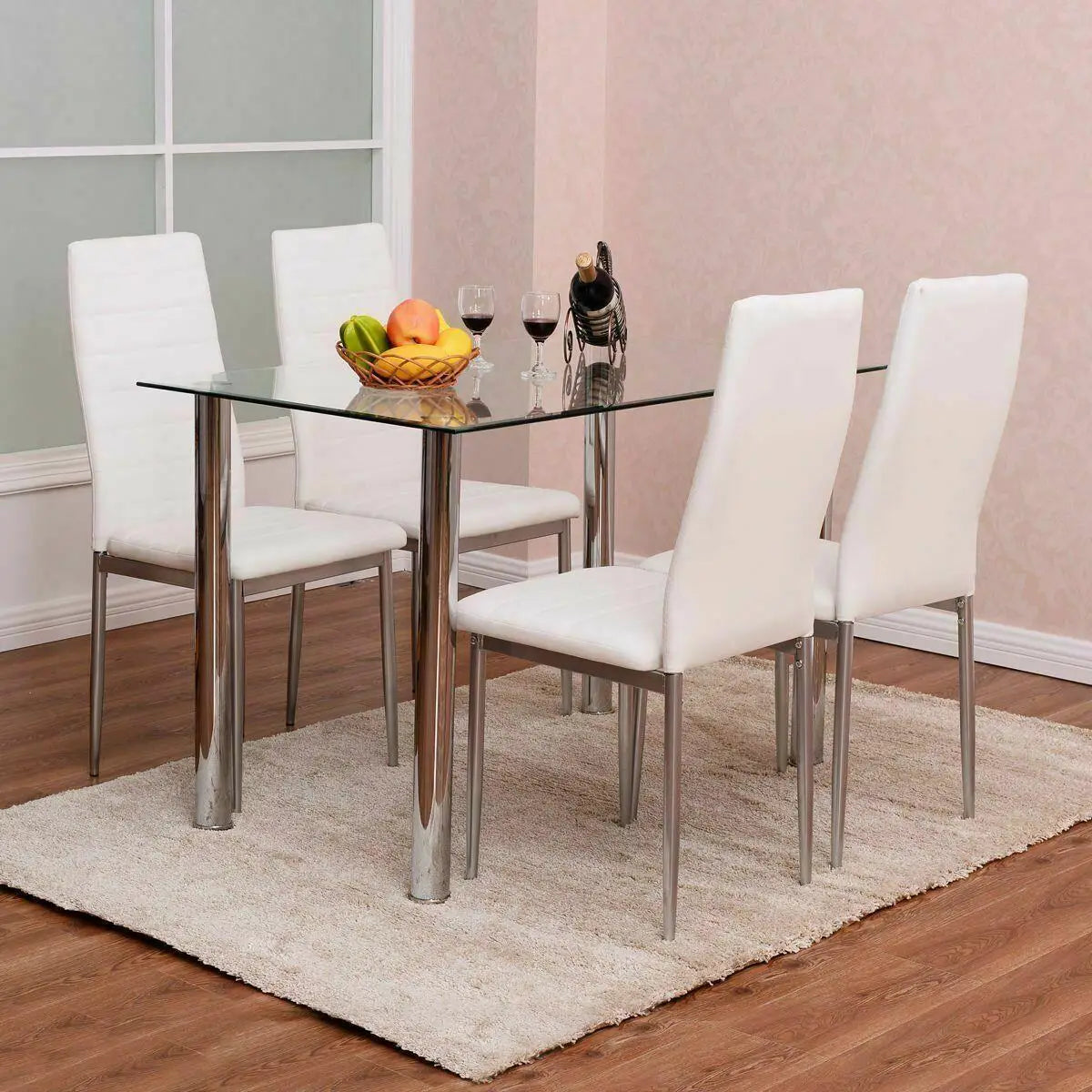 5Pcs Dining Set Kitchen Room Table Set Dining