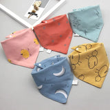 5Pcs/Lot Baby Bibs Cotton Bibs Cartoon Print Saliva