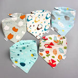 5Pcs/Lot Baby Bibs Cotton Bibs Cartoon Print Saliva