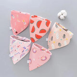 5Pcs/Lot Baby Bibs Cotton Bibs Cartoon Print Saliva