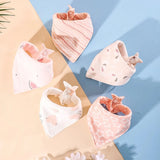 5Pcs/Lot Baby Bibs Cotton Bibs Cartoon Print Saliva
