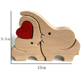 Elephant Family Handmade Wooden 3D Puzzle