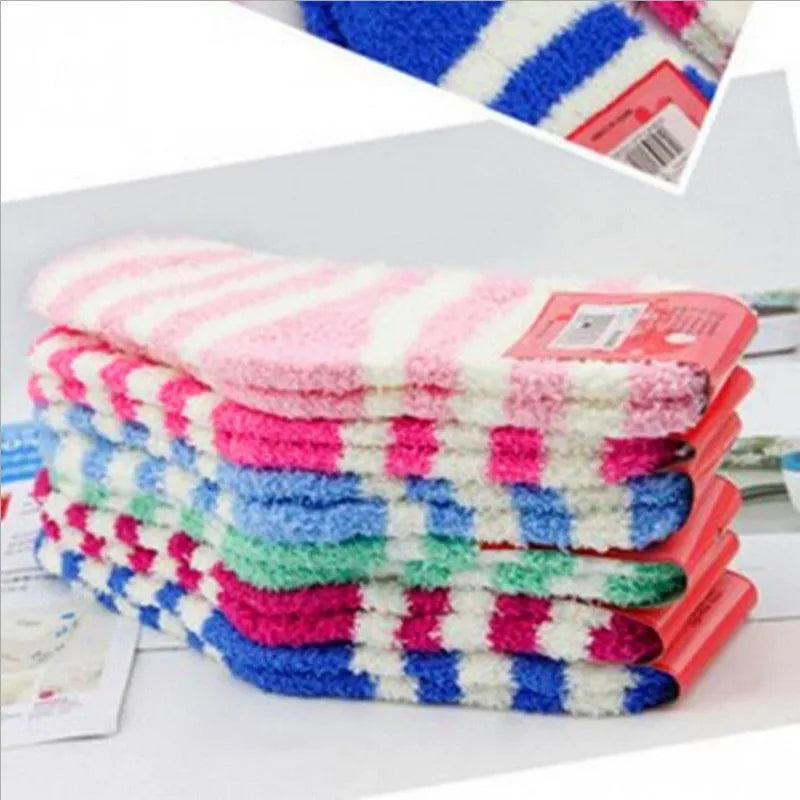 5pairs/Lot Winter To Keep Warm Coral Fleece Fashion