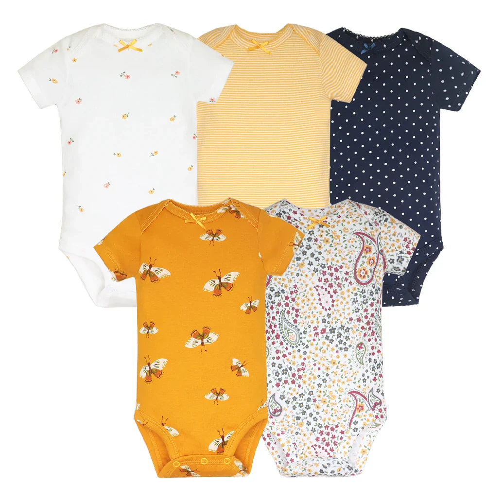 5pcs/lot Baby Bodysuit Fashion Girl Clothes Cotton Newborn