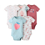 5pcs/lot Baby Bodysuit Fashion Girl Clothes Cotton Newborn