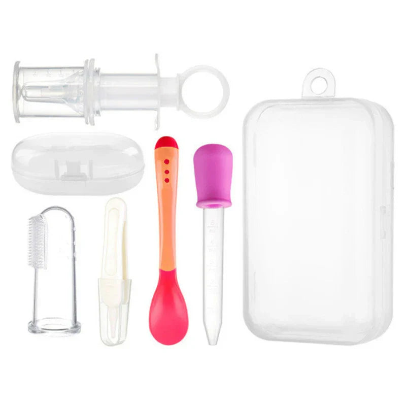 5pcs/set Baby Oral Liquid Medicine Dropper Temperature Sensing