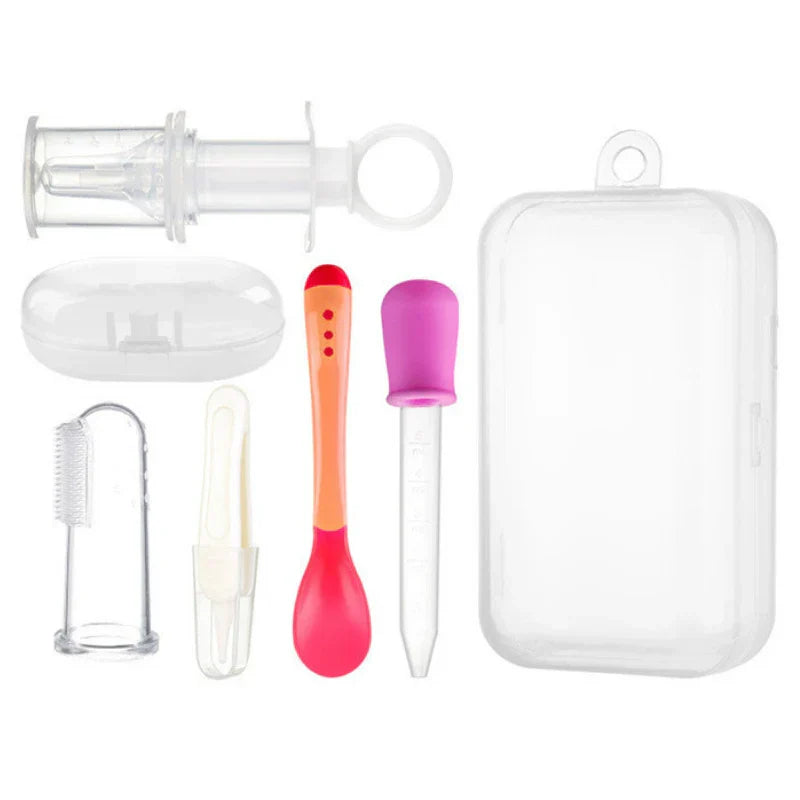 5pcs/set Baby Oral Liquid Medicine Dropper Temperature Sensing