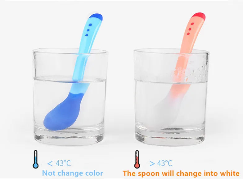 5pcs/set Baby Oral Liquid Medicine Dropper Temperature Sensing