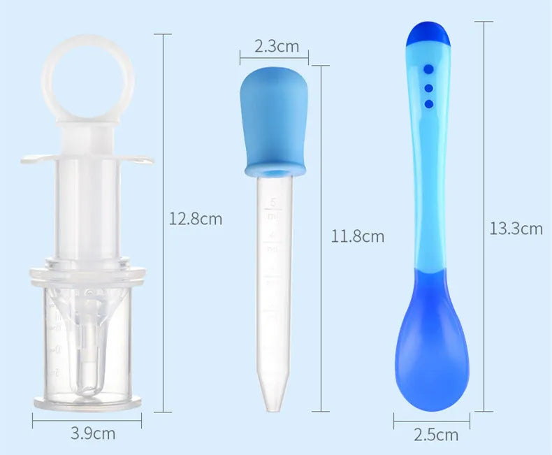 5pcs/set Baby Oral Liquid Medicine Dropper Temperature Sensing