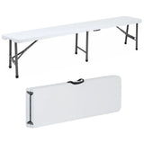 6 Ft Plastic Folding Bench Portable Indoor Outdoor