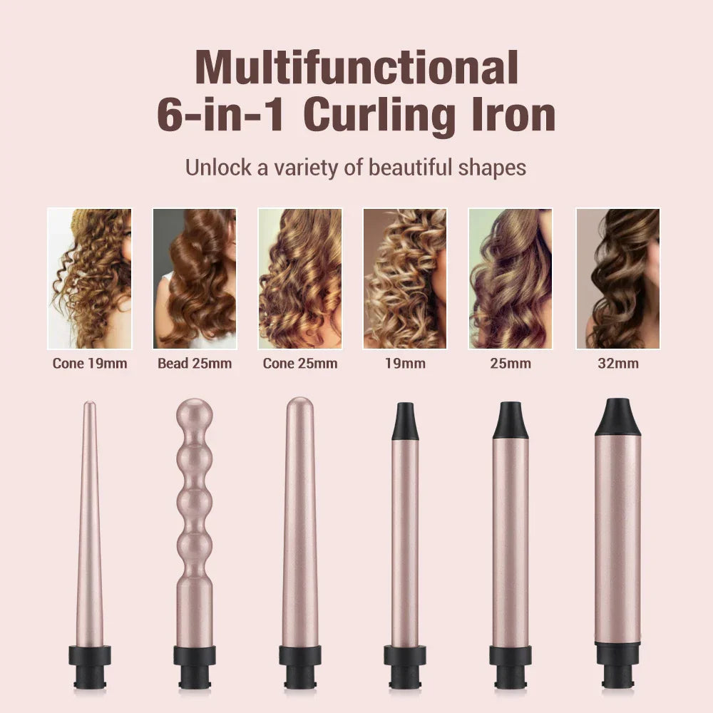 6 In 1 Professional Hair Curler Long-lasting Fast