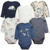 6 PCS/Lot Baby Boys Girls Bodysuit Long Sleeve