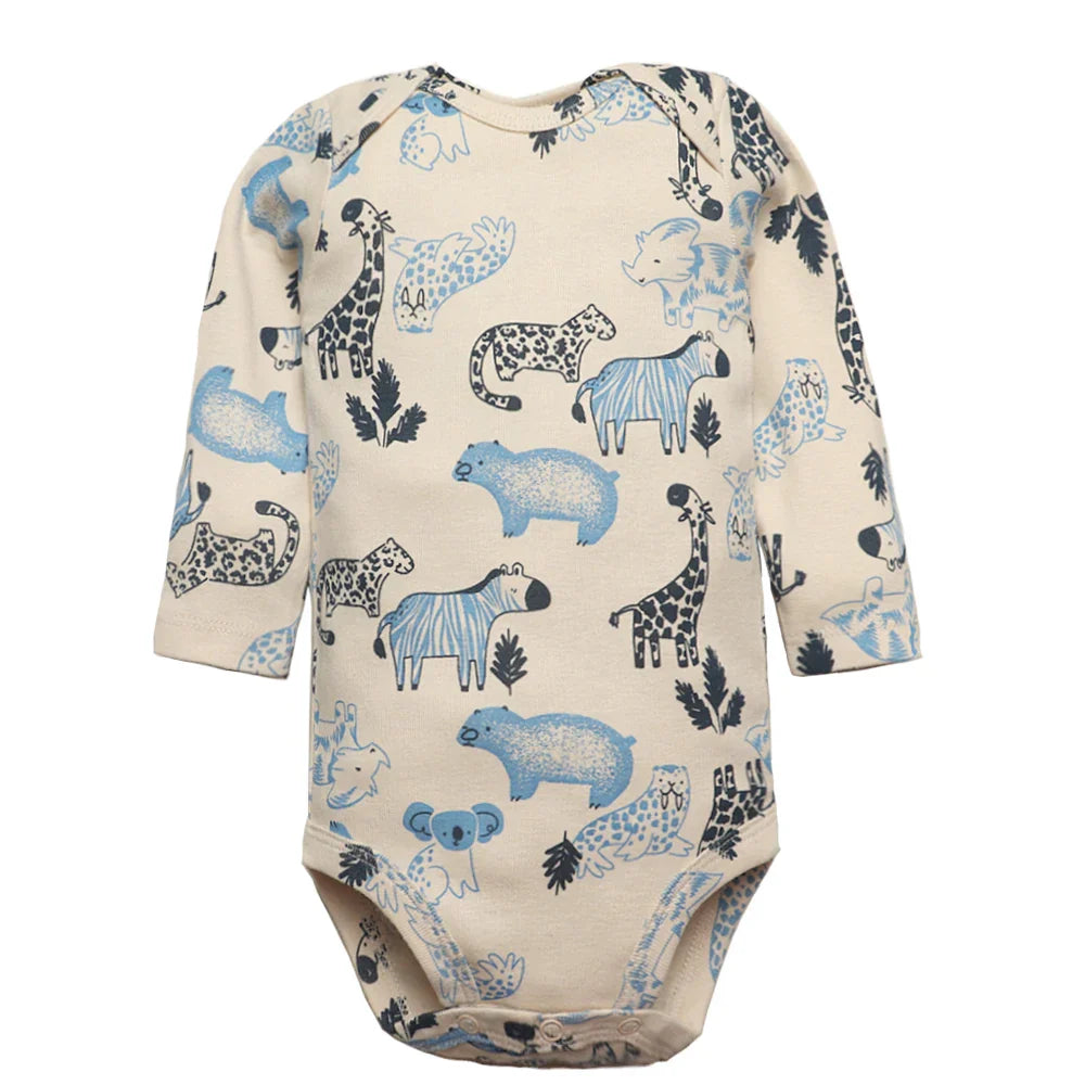 6 PCS/Lot Baby Boys Girls Bodysuit Long Sleeve