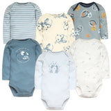 6 PCS/Lot Baby Boys Girls Bodysuit Long Sleeve