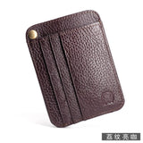 Slim Oil Wax Cowhide Leather Wallet with 6 Slots