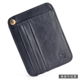 Slim Oil Wax Cowhide Leather Wallet with 6 Slots