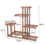 6 Tiered Wood Plant Flower Stand Shelf Planter