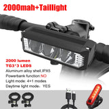 6000LM Bike Front Light Bicycle Lamp 8000Mah Aluminum