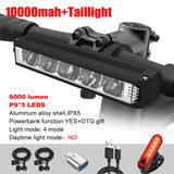 6000LM Bike Front Light Bicycle Lamp 8000Mah Aluminum