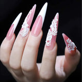 600pcs Acrylic Medium Long Stiletto Nail Tips Easy