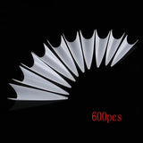 600pcs Acrylic Medium Long Stiletto Nail Tips Easy