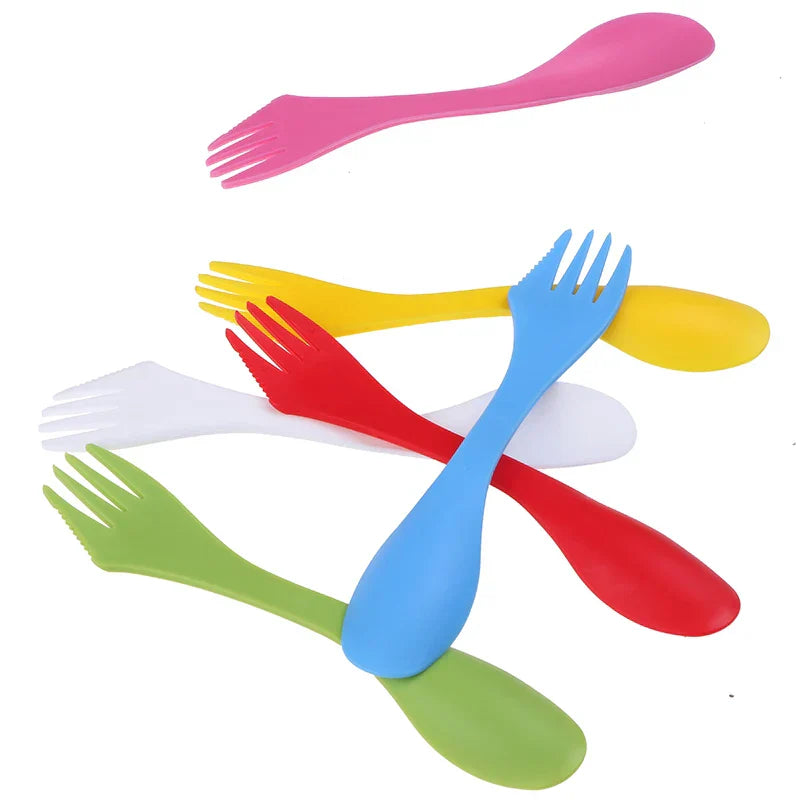 6Pcs/Set 3 In 1 Children Utensil Plastic Spork