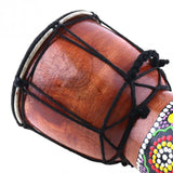 6in African Djembe Drum Hand-Carved Solid-Wood Goat-Skin Traditional