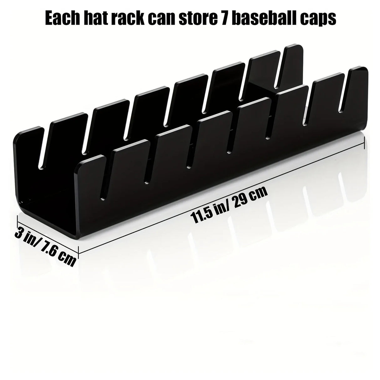 7-Holes Baseball Cap Display Rack Durable Clear Acrylic