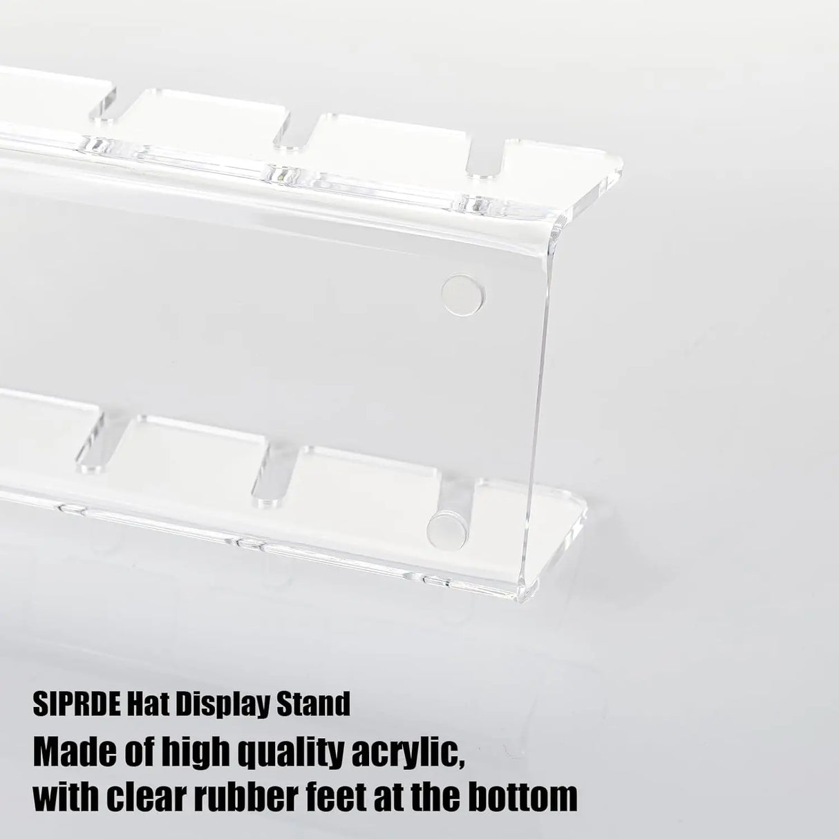 7-Holes Baseball Cap Display Rack Durable Clear Acrylic