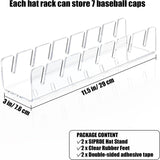 7-Holes Baseball Cap Display Rack Durable Clear Acrylic