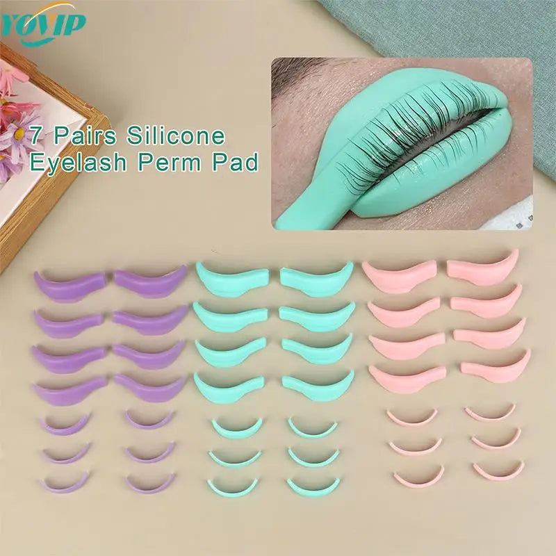 7 Pairs Silicone Eyelash Perm Pad Recycling Makeup