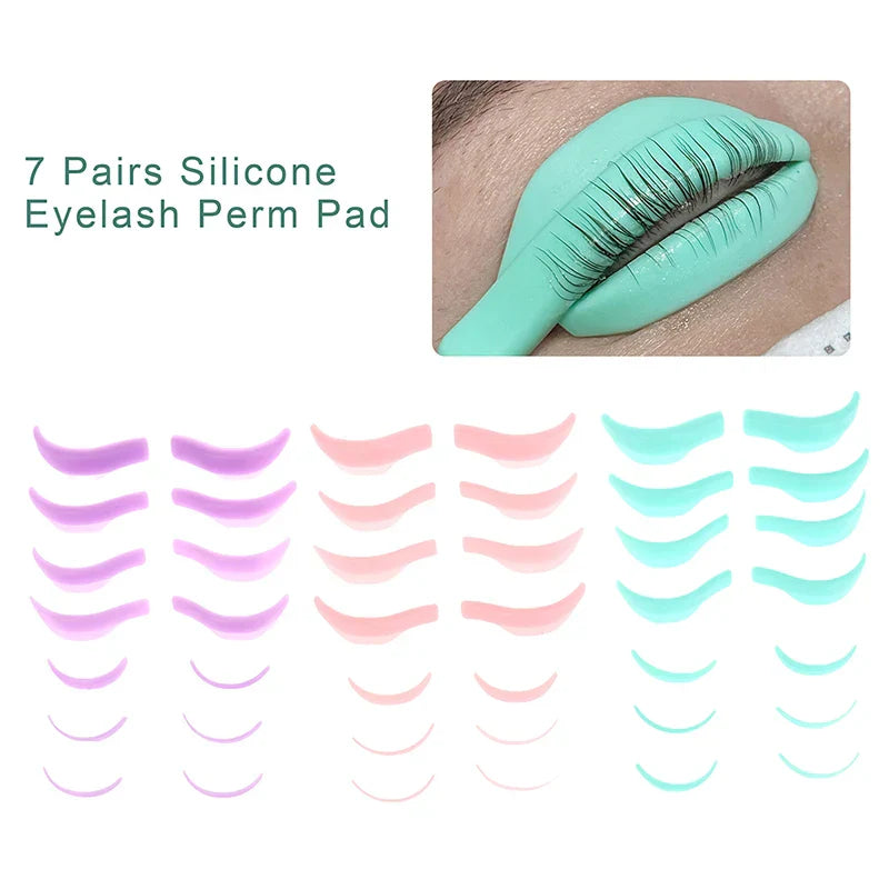 7 Pairs Silicone Eyelash Perm Pad Recycling Makeup