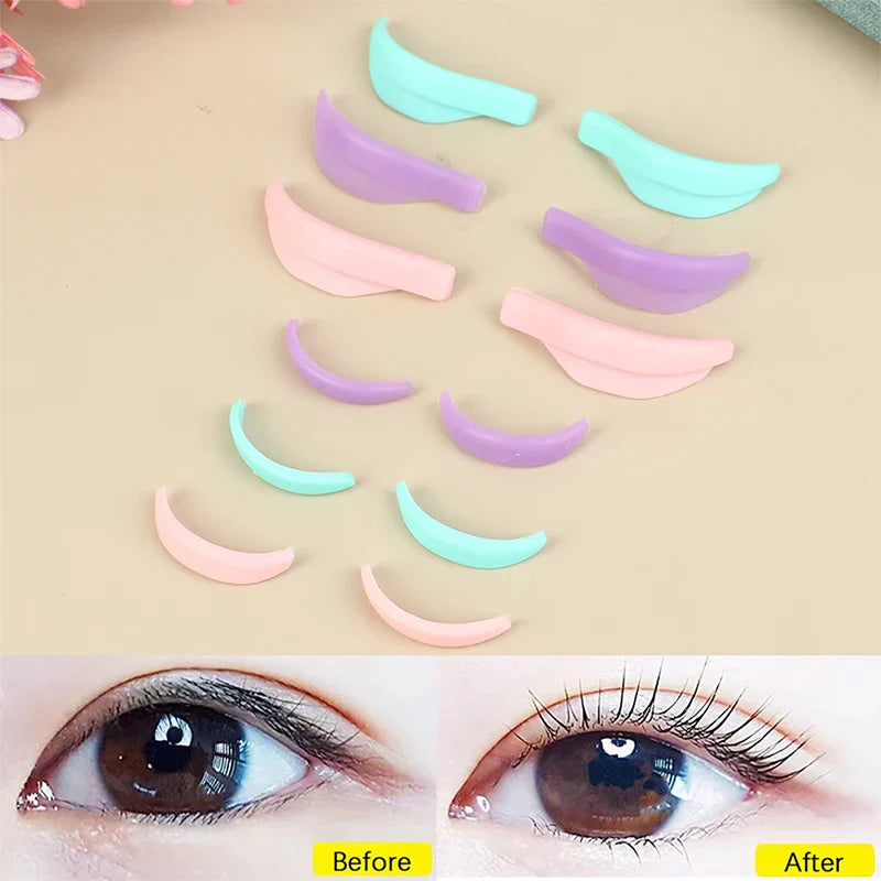 7 Pairs Silicone Eyelash Perm Pad Recycling Makeup