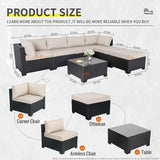 7 Pieces Outdoor PE Wicker Furniture Set Patio