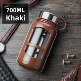 700/1000ml Large Capacity Portable Glass Water Bottles Outdoor