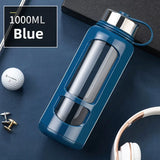 700/1000ml Large Capacity Portable Glass Water Bottles Outdoor