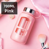 700/1000ml Large Capacity Portable Glass Water Bottles Outdoor