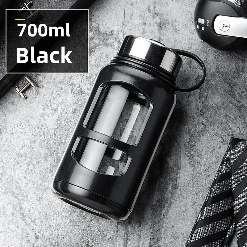 700/1000ml Large Capacity Portable Glass Water Bottles Outdoor