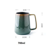 700ml Europe Retro Ceramic Mug With Spoon Coffee