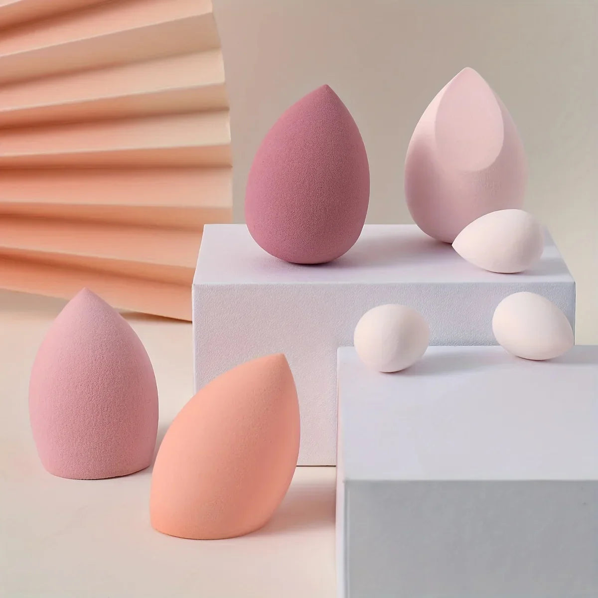 7Pcs Makeup Sponge with Storage Box Foundation Powder