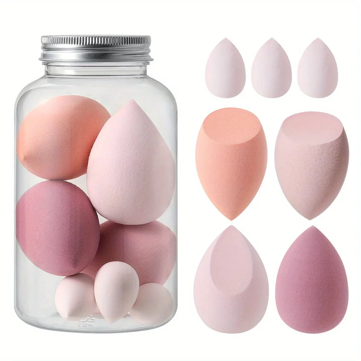 7Pcs Makeup Sponge with Storage Box Foundation Powder