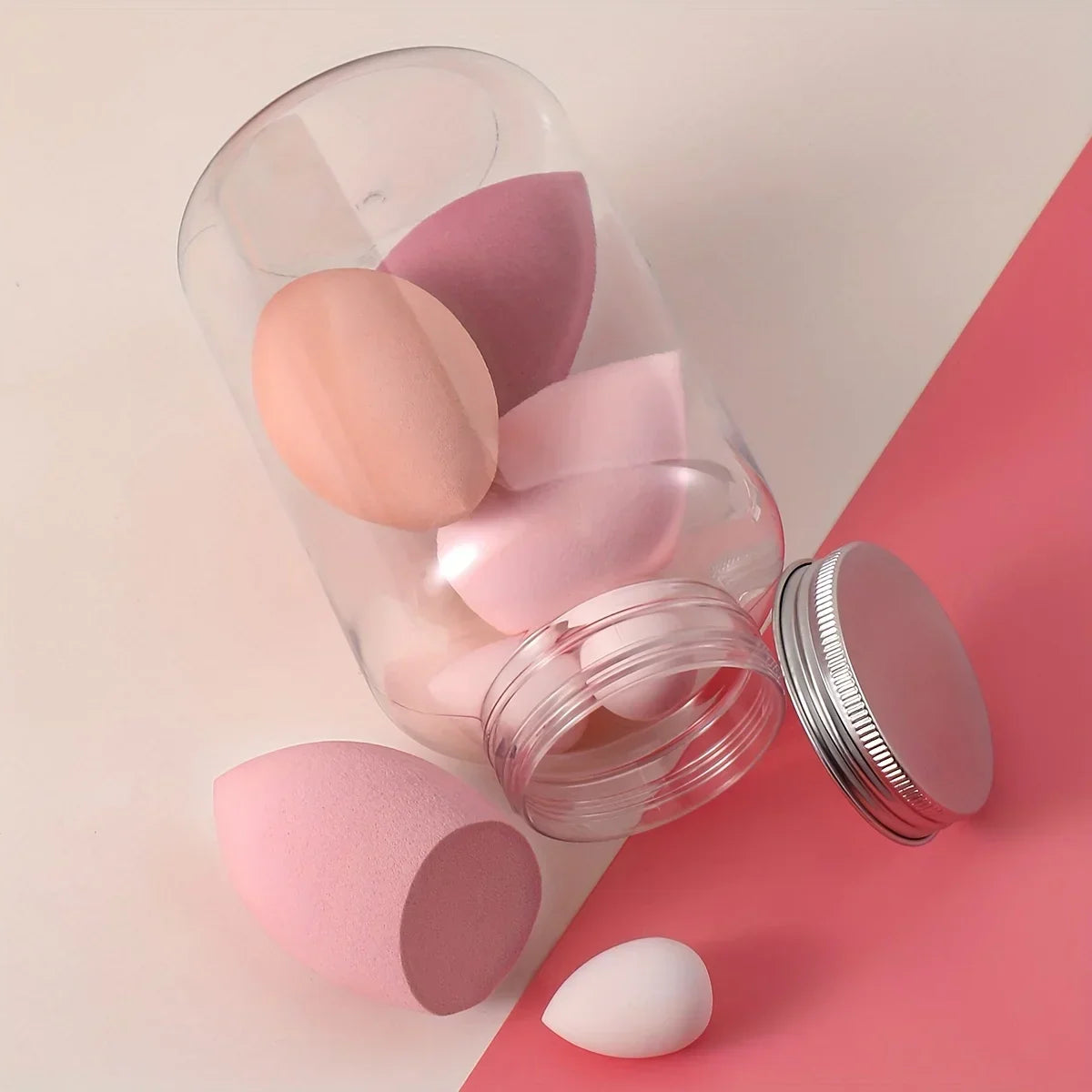 7Pcs Makeup Sponge with Storage Box Foundation Powder