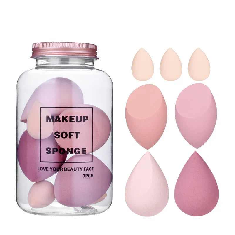 7pcs Makeup Sponges Egg Blender Cosmetics Powder Puff